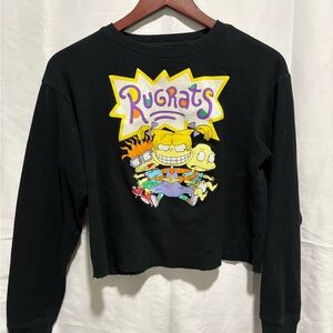 Nickelodeon Black Sweatshirt Vibrant Cartoon Design